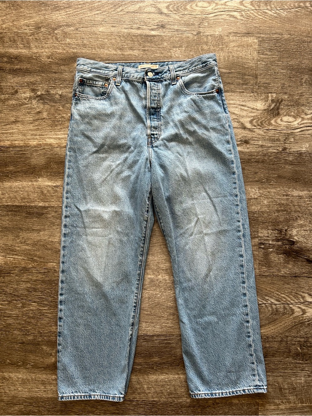 Levi’s Premium Ribcage Straight Ankle Jeans Women’s Size 32 Light Wash High Rise